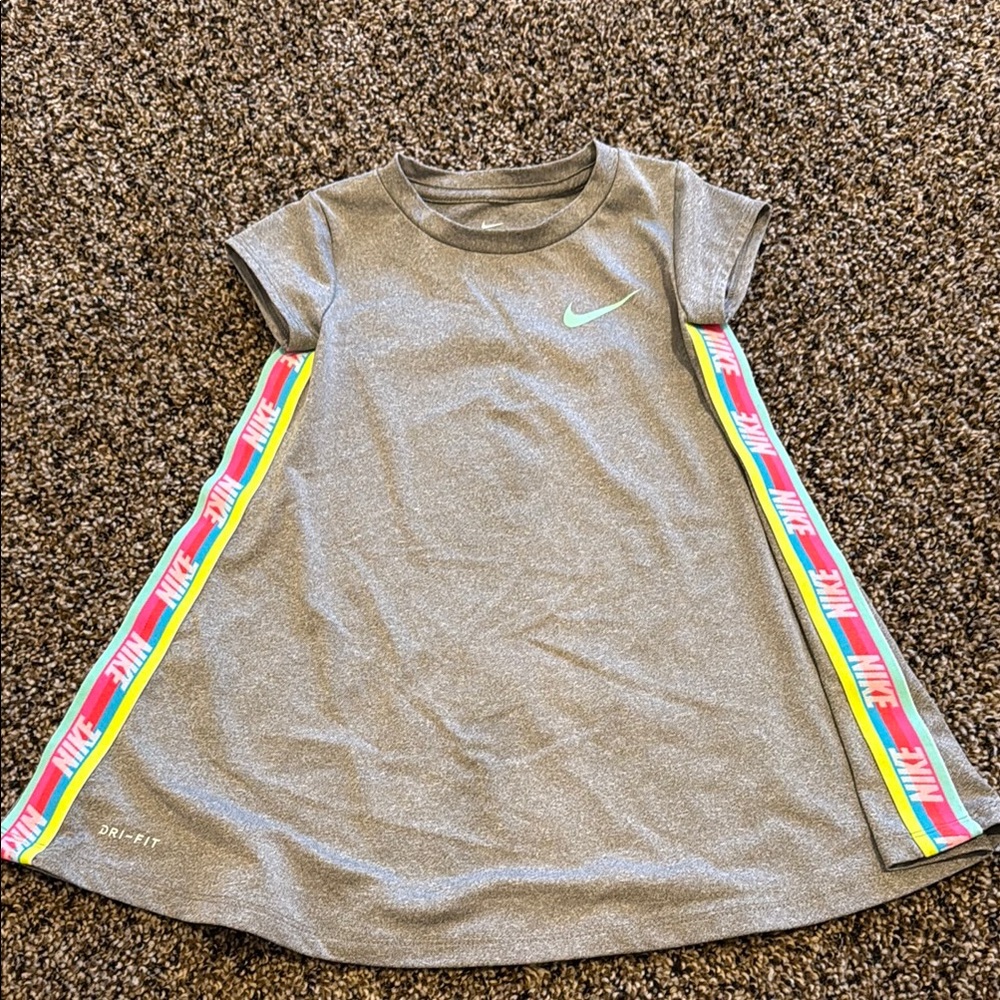 Nike Gray Dress with Vibrant Side Stripes